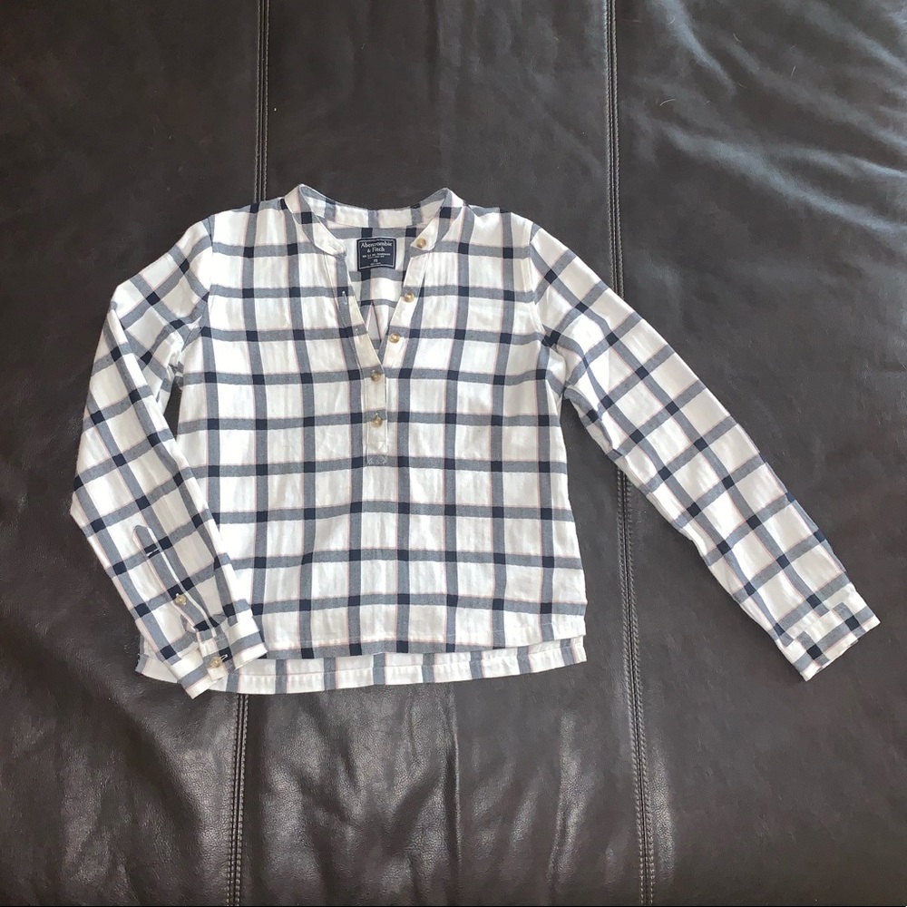Abercrombie and Fitch blue and white plaid top